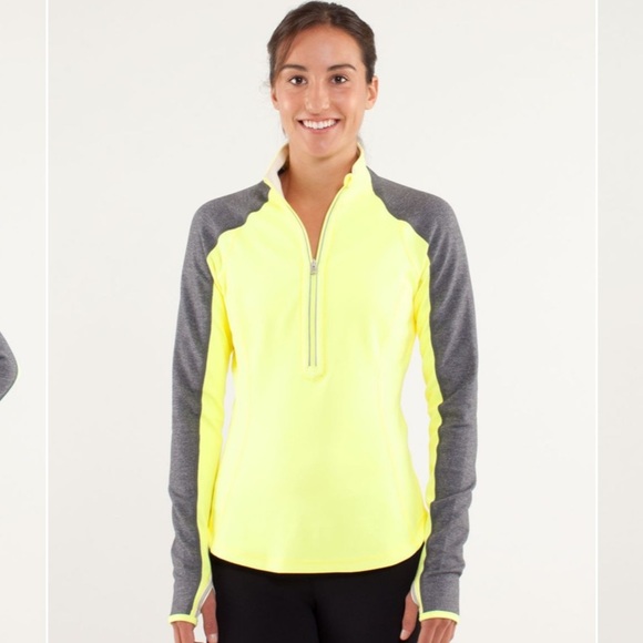 Lululemon Run: U-Turn Reversible Butter Yellow Cream Grey Blue 1/4 Zip Pullover - Picture 1 of 15